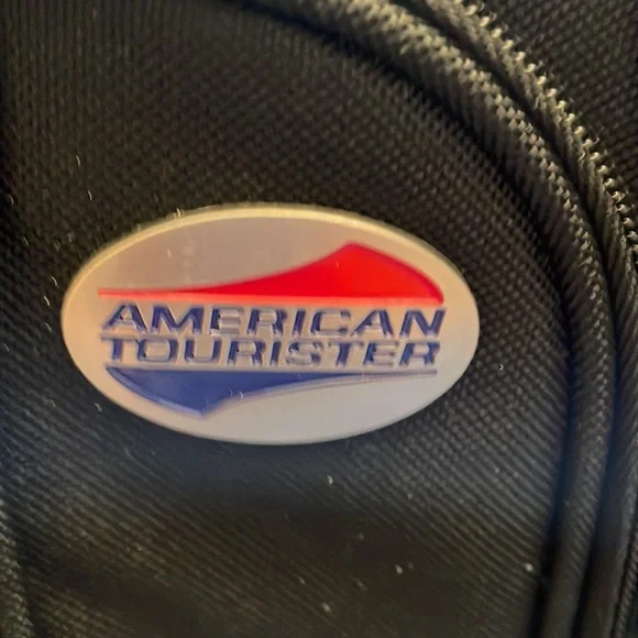 American Tourister cross body black canvas bag NEW 15 length 10 inch height - Picture 2 of 6